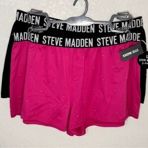 STEVE MADDEN HOT PINK & BLACK & RHINESTONE EMBELLISHMENT ❤️SALE 2PACK
